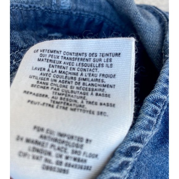 Pilcro And The Letterpress Overalls Womens 0 Halter Wide Leg Denim Anthropologie - Picture 4 of 12